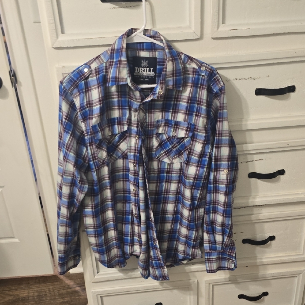 Blue Plaid Men's Shirt